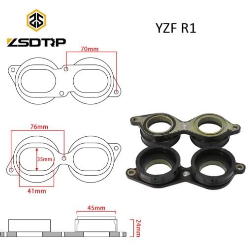 ZSDTRP Rubber Motorcycle Carburetor Pipe Intake Manifold Interface Adapter Boot Joint For Yamaha YZF-R1 YZF R1 2009-2012 Racing