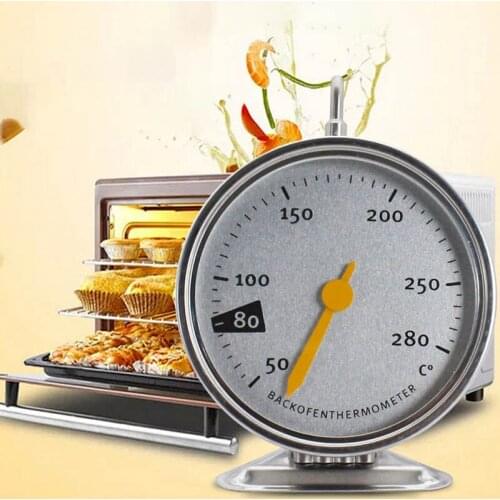 1Pcs Multi Purpose Silver for Baking BBQ Cooking Stainless Steel/Glass Hang Or Stand Large Dial Oven Thermometer Kitchen Gadgets