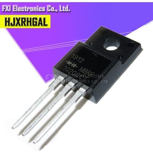 10pcs MBRF10200CT 10200CT MBRF10200 Schottky & Rectifiers 10A 200Vrrm 110A 0.91Vf TO-220F new original