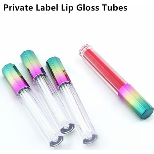 100pcs Lip Gloss Tubes Clear Plastic Empty DIY Lipgloss Containers Wholesale Makeup Diamond Bottle Private Label