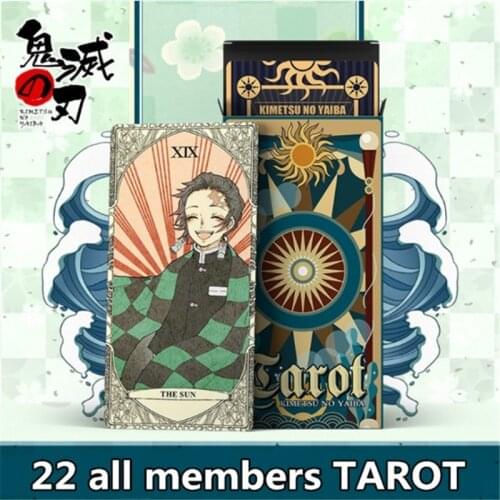 22PCS/set Demon Slayer Character Pattern Kamado Tanjirou Kamado Nezuko Divination High-definition Full Set Oftarot Cards Gift