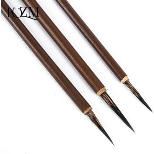 3pcs Weasel Hair Hook Line Fine Paint Brush Calligraphy Brush Pen Art Stationary