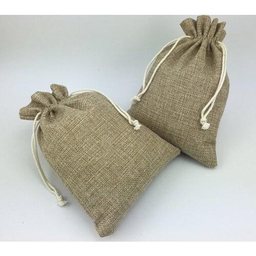 15*20cm 300pcs Vintage Style handmade Jute Sacks Drawstring gift bags for jewelry/wedding/christmas Packaging Linen pouch Bags