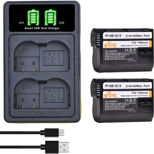 4pc EN-EL15 EN EL15 EL15a Battery+Type-C Charger Kits for Nikon D600 D610 D600E D800 D800E D810 D7000 D7100 D7200 D750 D500 V1
