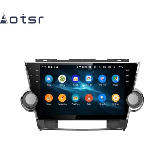 AOTSR Android 9.0 GPS Navigation Car Radio Player For Toyota Highlander 2011-2014 Head Unit Tape Recorder Stereo Multimedia