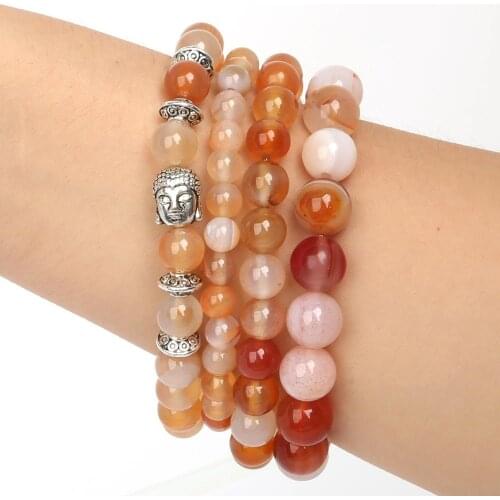 Wholesale 6mm/8mm/10mm Original Beads Natural Stone Bracelet Bangle with Elastic Rope Charm Bracelet Men Women Fashion Jewelry