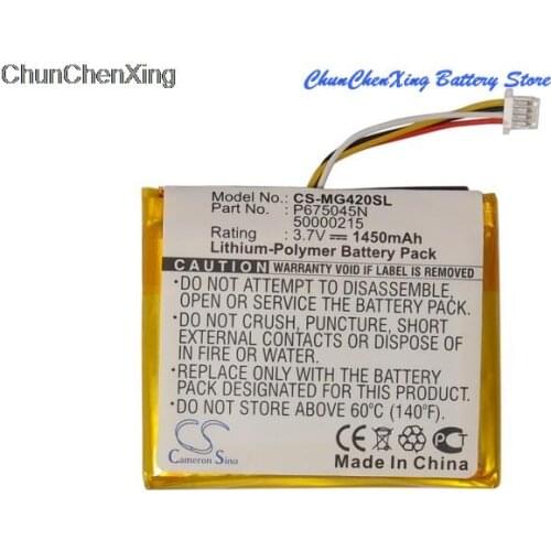 Cameron Sino 1450mAh Battery 50000215, P675045N, PND4220 for Typhoon MyGuide 4200, 4228, 4228WE