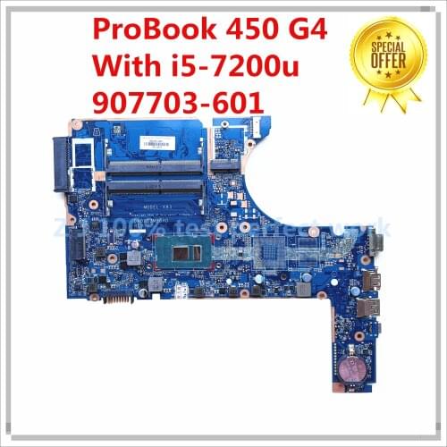 For HP ProBook 450 G4 Series Laptop Motherboard With i5-7200u 907703-601 907703-501 DA0X83MB6H0 100% Tested Fast Ship