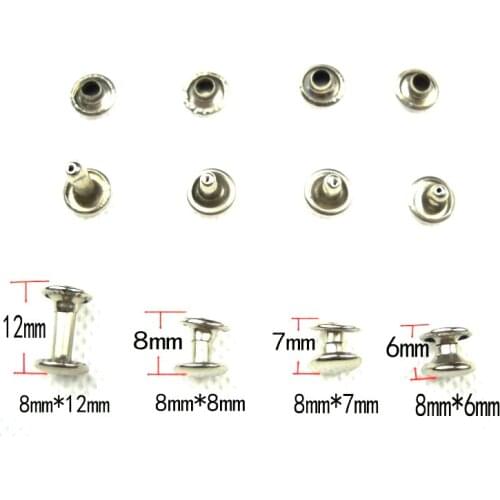 Double cap rivets 6 7 9 or 10 mm cap diameter Studs Leather craft rivets