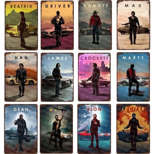 Movie Metal Sign Car Legends Tin Signs Decoration Tin Sign Wall Art Shabby Chic Home Decor Plaque Wall Poster Vintage Art Decor