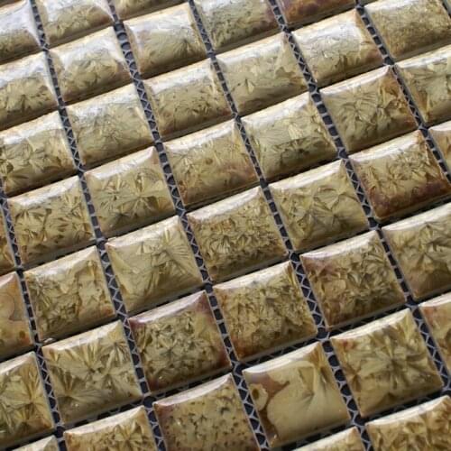 Glazed porcelain ceramic mosaic tiles brown backsplash tile bathroom wall floor tiles hallway mosaic