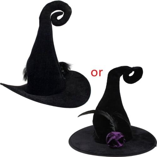E7CB Halloween Witch Wizard Hat Party Costume Headgear Devil Cosplay Props Decoration Accessories for Adult
