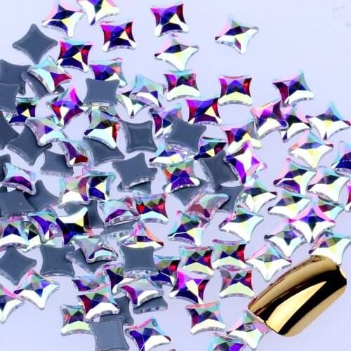 Hotfix Flat back Glass Rhinestones 10pcs 24 Different Shapes and Sizes Crystal AB For Nails DIY Jewelry Garments Decorations