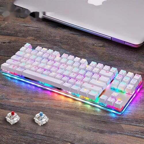 For motospeed K87S Gaming Mechanical Keyboard USB Wired 87 keys with rgb Backlight Red/Blue Switch for PC Computer Gamer
