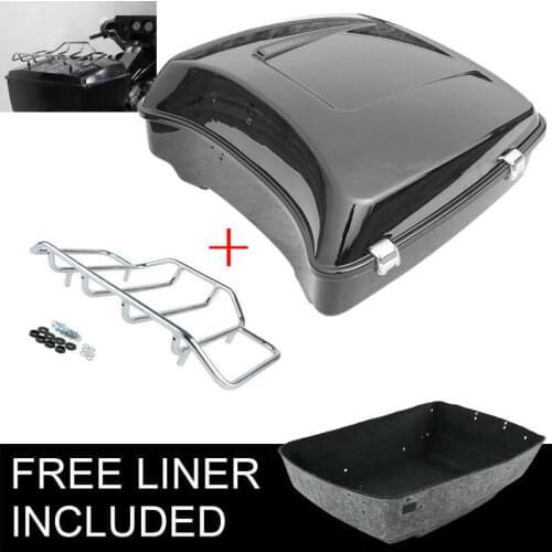 Motorcycle Chopped Pack Trunk + Luggage Rack Rail For Harley Touring Tour Pack Road Glide Electra Glide Road King 2014-2020