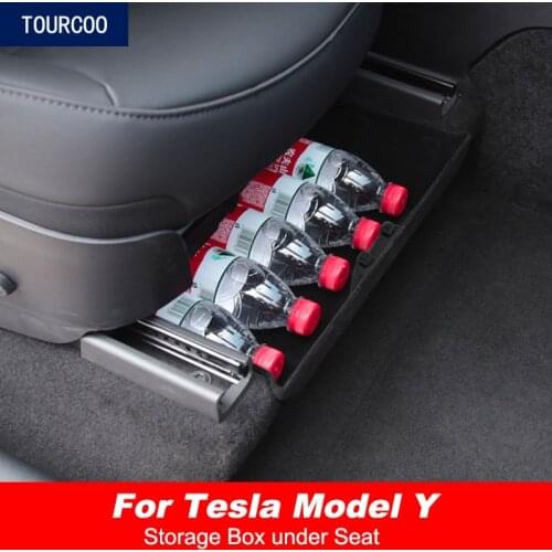 Storage Organizer Box Under Seat for Tesla Model Y Car Modification Front Seat Tidy Box 1pc