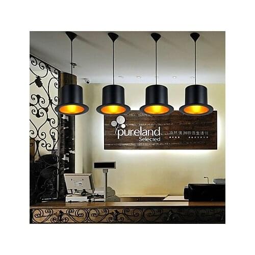 LED Free Shipping Top Hat Pendant,1 Light 60w , European Style Black Aluminum Metal Painting 110-240v