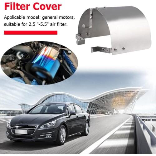 Metal Racing Car Cold Air Intake Cone Sport Air Filter Cover Heat Shield for 2.5-5 inch Neck with Great Function Silver