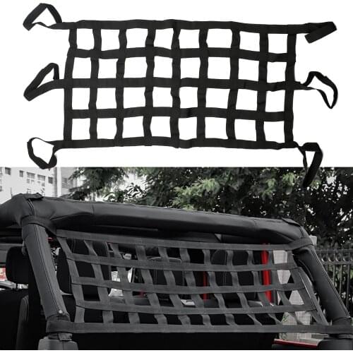 LEEPEE Multifunction Durable Net Roof Storage Net Mesh Bed Heavy Cargo Nets Car Accessories For Jeep Wrangler JK 2007-2018