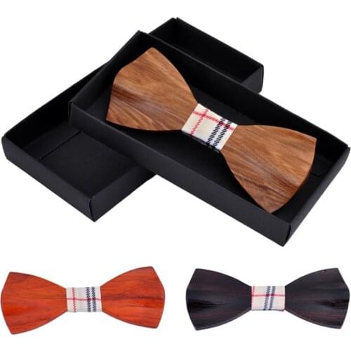 Fashion Women Men Accessories Wood Bow Tie 3D Handmade Butterfly Bow Ties Classic Wooden Bow Tie Mens Wedding Party Wood Bowtie