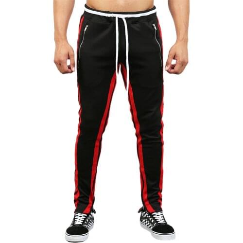 Mens Pants Side Striped Sports Casual Long Pants Slim Fit Running Trousers Gym Fitness Bottoms Vogue Men Pants