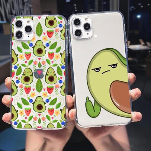 Cute Cartoon Fruit Avocado Soft Silicone Phone Case For iphone XR XS Max 11 Pro Max 7 8 plus 12 Pro Max X 6S SE 2020 Cover Coque