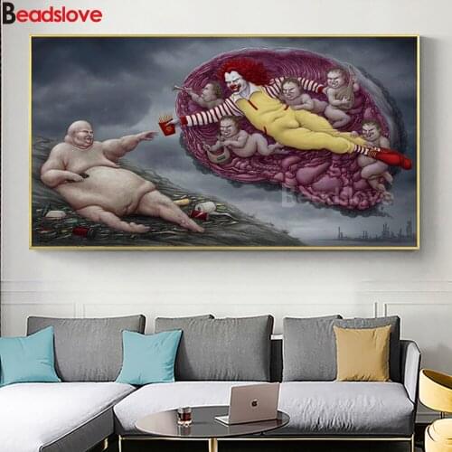 Large size Romantic gift diamond embroidery Creation Of Adam Parody 5D DIY full diamond painting drill 3d mosaic rhinestone