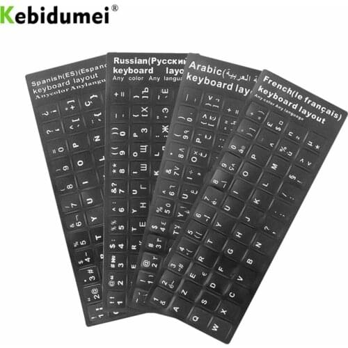 Kebidumei Waterproof Keyboard Stickers Spanish/English/Russian/French Keyboard Covers for Notebook Computer Desktop Keyboard