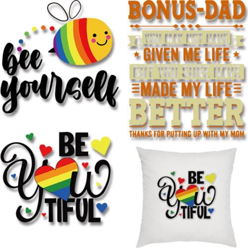 Letter Stickers Heat Vinyl Ironing Stickers Decor Heat Transfer for Clothing Printed Ironing stickers Washable Badges