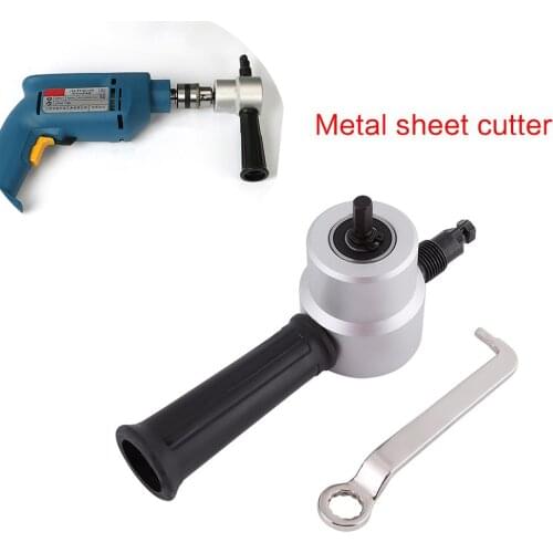 Double Head Sheet Nibbler Metal Cutter Drill Attachment 360 Degree Adjustable Power Drill Nibbler Cutting Tools Cutting Kit