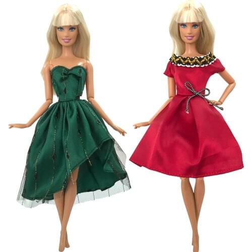 NK 2 Set Newest Doll Noble And Beautiful Daily Handmade Clothing Fashion Dresses For Barbie Accessories Doll Best Child Gifts 3X