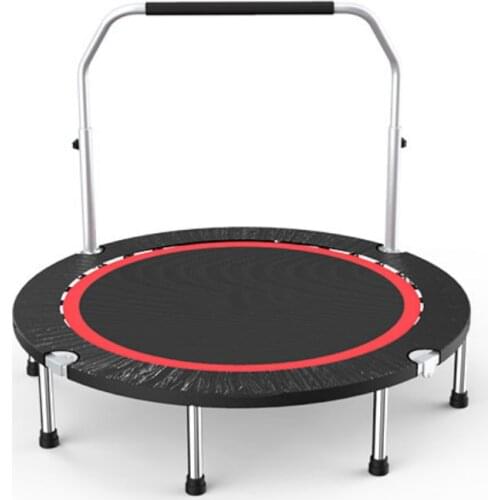 New 40 Inch Folding Trampoline With Double Handrails Adult Children Jumping Bed Exercise Fitness Equipment HWC