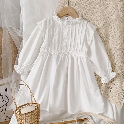 Kids Baby Girls Pure Color Princess Dresses For Girls Dresses Spring Autumn Kids Girl Dress Girls Long Sleeve Dress