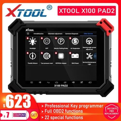 X100 PAD2 OBD2 Auto Key Programmer Tool Code Reader Car Diagnostic tools with Special Function free Update online OBD 2 Scanner