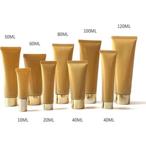 Gold Empty Soft Tube Bottle For Lotion Cream ,Shampoo ,Facial Cleaner Handcream , Horse Bottles Container Screw Cap Yellow