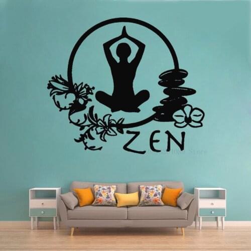 Creative Zen Meditation Yoga Wall Stickers Vinyl For Yoga Enlightenment Home Decor Yoga Studio Decals Removable Mural CN102