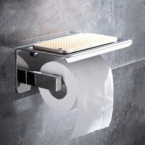 Bathroom Stainless Steel Toilet Roll Holder Wall Mount WC Paper Phone Holder Tissue Boxes Kitchen Paper Towel Holder