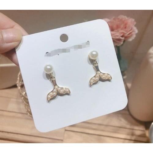 2019 new mermaid pearl earrings temperament wild earrings female 925 silver needle female gift