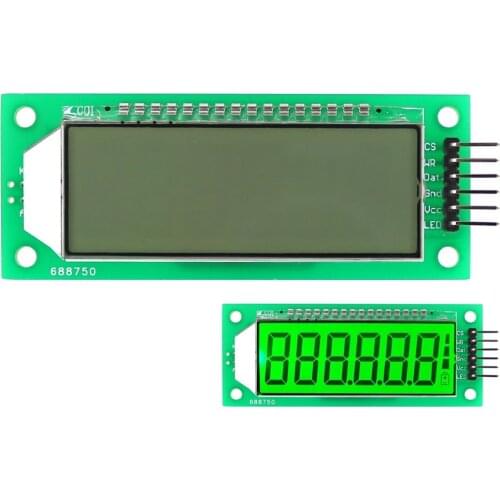LCD Display Module Green Backlight 2.4 inch 6-Digit 7 Segment HT1621 LCD Driver IC with Decimal Point for Arduino