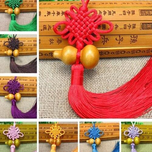 1Pcs Lucky Charm Chinese Knot Feng Shui Gourd Pendant/Wealth Success Copper Coins Car Decoration