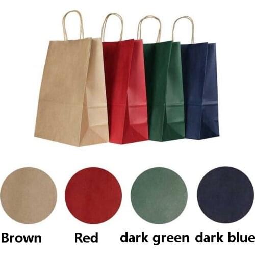10PCS kraft paper bag with handle horizontal Multifunction party bag Fashionable cloth shoes gift paper bags 33*25*12CM