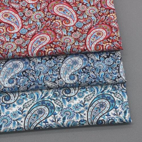 100cm*147cm Retro Paisley Fabric Pure Cotton Poplin Sewing Diy Material