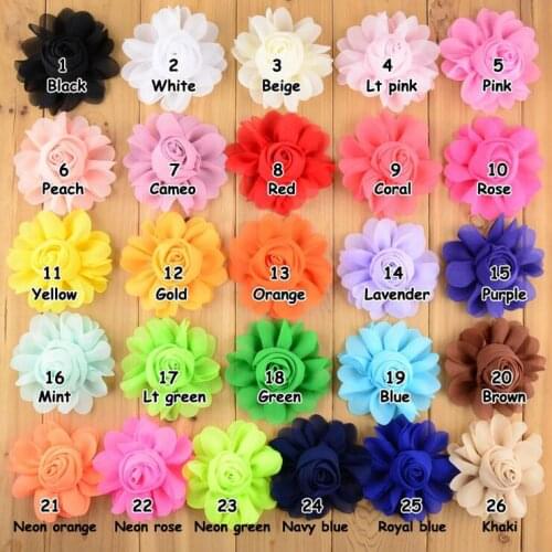 30PCS 8.5CM chiffon flower for kid headband DIY craft can choose colors(HMF-86)