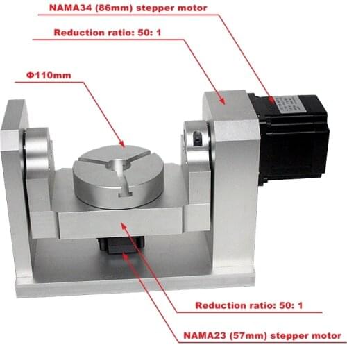 4th 5th Rotary axis CNC dividing head 50:1 harmonic reducer harmonic gearbox with 160mm Center height