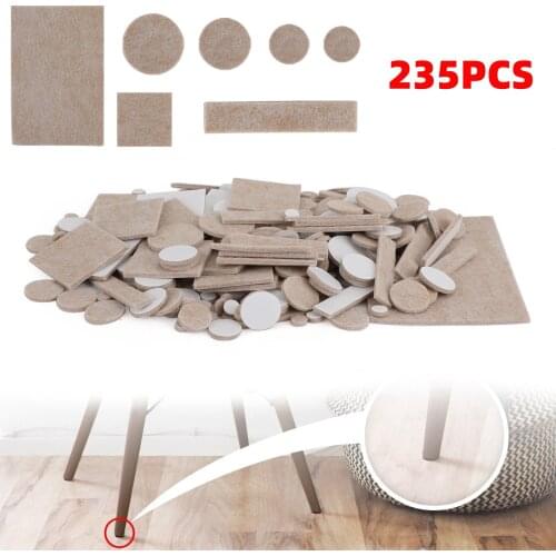 Artudatech 235 Piece Self-Stick Furniture Felt Pads for Hard Surfaces Brown