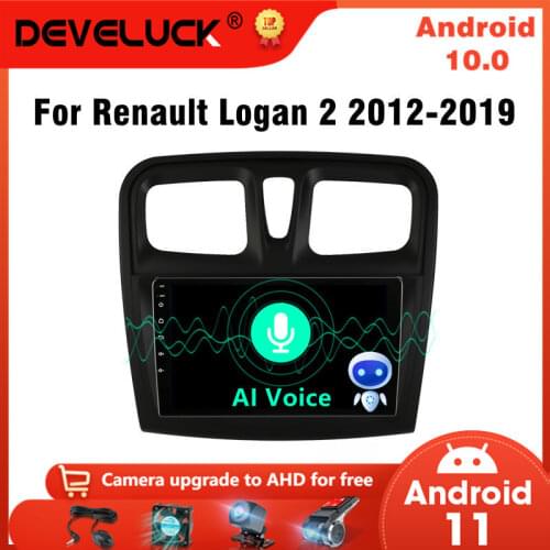 Android 10 AI Voice Car Stereo Radio for Renault Logan 2 Sandero 2 2012 - 2019 Multimedia Video WiFi 2Din Autoradio Speaker MP5