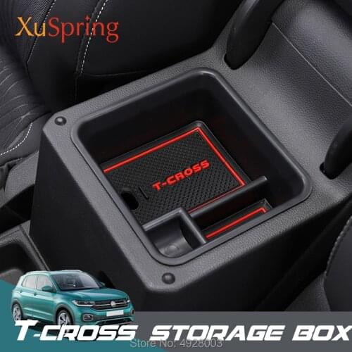 Car Console Armrest Storage Box Container Case Refit Accessories Styling For Volkswagen VW T-cross Tcross 2019