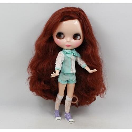 C14 red long Hair joint body Nude Doll, Factory doll ,Suitable For DIY Change BJD Toy For Girls