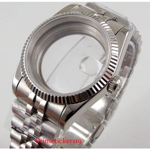 Fit MIYOTA Automatic Movement New Top Stainless Steel Watch Case + Watch band