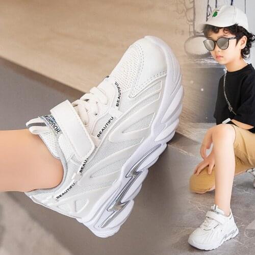 Kids Sneakers Outdoor Running Shoes Boys Mesh Breathable Comfortable Children Trainers Tennis Girls Casual Chunky Sports Shoes